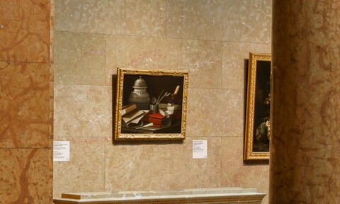 Кристофоро Мунари (Монари). Натюрморт с письменными принадлежностями