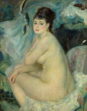 Пьер Огюст Ренуар. «Обнаженная (Нагая женщина, сидящая на кушетке)»