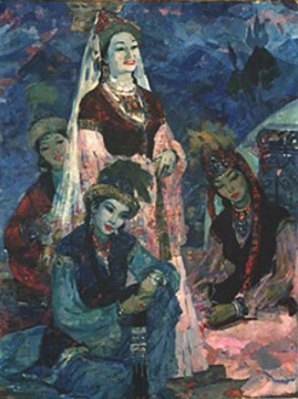 Гульфайрус Исмаилова. Портрет Куляш Байсеитовой в роли Кыз-Жибек. 1962