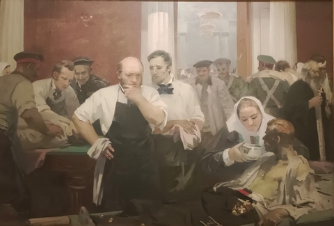 Пирогов Николай Иванович на перевязочном пункте в 1855 году