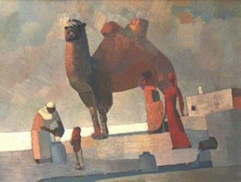 Абдрашит Сыдыханов. Доение красной верблюдицы. 1986-1987. Холст, масло