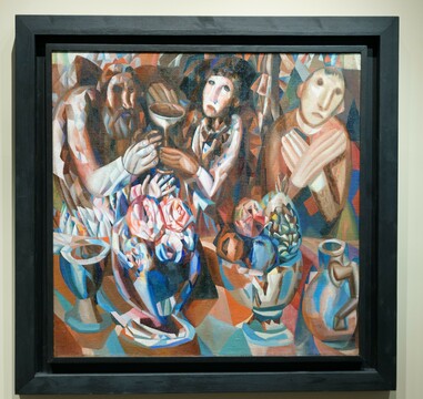 Павел Филонов. Трое за столом. 1914–1915