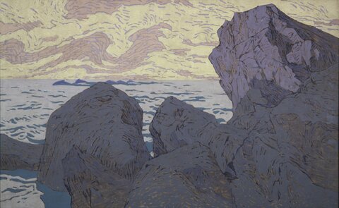 Константин Коровин,  Николай Клодт. Киты (Скалы на берегу моря). Панно для Всемирной выставки в Париже в 1900 г. 1899 год