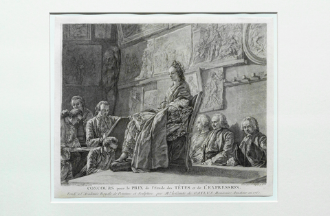 Жан Жак Флипар — по рисунку Шарля Никола Кошена младшего. Конкурс на премию этюдов «Голов и выражений», проводимый во французской академии живописи и скульптуры в присутствии Вассе, Кейлюса и Ресту