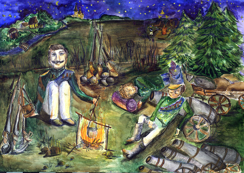 Прилег вздремнут я у лафета…