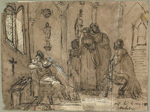 Зал 2. Жан-Батист Малле. Сцена в готической часовне