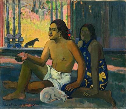 Поль Гоген. «Eiaha Ohipa» («Не работай»). Таитяне в комнате. 1896