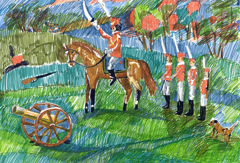 И вот нашли большое поле: Есть разгуляться где на воле!..