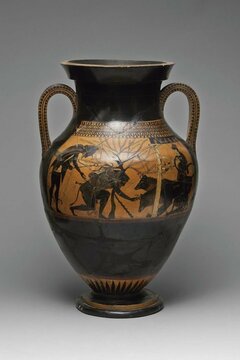 The Andokides Painter. Black-figure amphora depicting Heracles and Cerberus (about 530 BC)