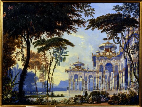 №14. А. Роллер  «Сады Черномора». Эскиз декорации к опере «Руслан и Людмила»