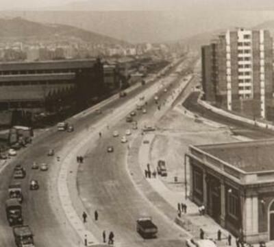 Avinguda Meridiana i estació de tren de Sant Andreu Arenal