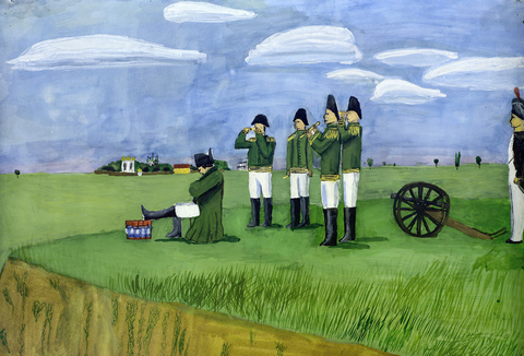 Чуть утро осветило пушки, Французы тут как тут...