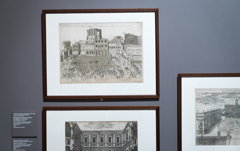 Амброджо Брамбилла по оригиналу Этьенна Дюперака (?). Изображение благословения понтифика на Пьяцца Сан Пьетро. 1580-е (?)