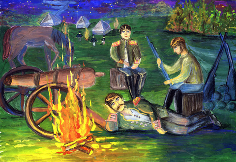 Прилег вздремнут я у лафета…