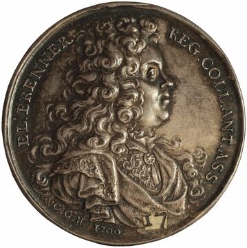 Карл Густав Хартман. Медаль в честь Элиаса Бреннера (1647–1717) и Софии Элизабет Бреннер (1659–1730). 1700
