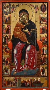 School of Coppo di Marcovaldo. Madonna and Child on the Throne