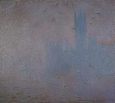 Клод Моне. Чайки. Река Темза в Лондоне. Здание Парламента 1904