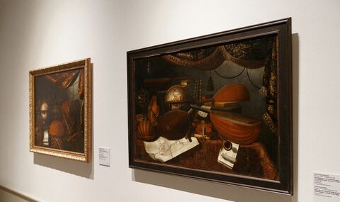 Бартоломео Беттера. Натюрморт с музыкальными инструментами, нотами, глобусом и картой