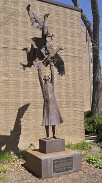 Man Releasing  Eagles, 1973, by George Burton Wallace