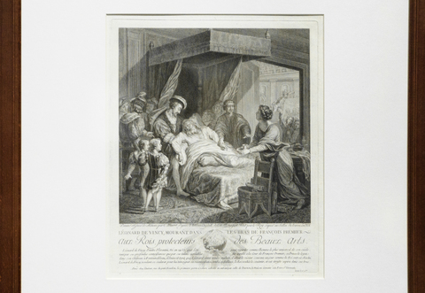 Шарль Франсуа Адриан Макре —  по живописному оригиналу Франсуа Гийома Менажо «Леонардо да Винчи, умирающий на руках Франциска I»