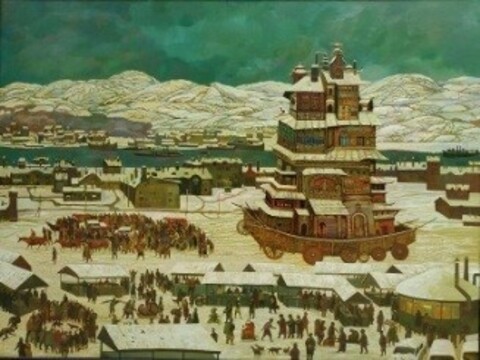 Вячеслав Люй-Ко. Большой переезд. 2014. Холст, масло. 150х200