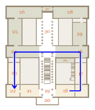 Leave the room devoted to Italian and Spanish art of the 17th century, and follow the map to the room devoted to French art of the 17th century