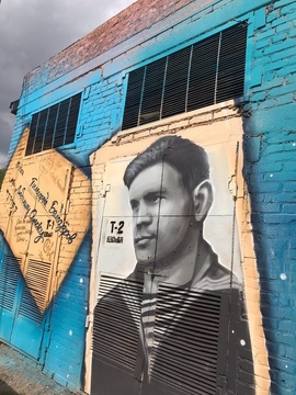 Граффити с изображением Т.М. Белозёрова (ул. 12 Декабря, 114)