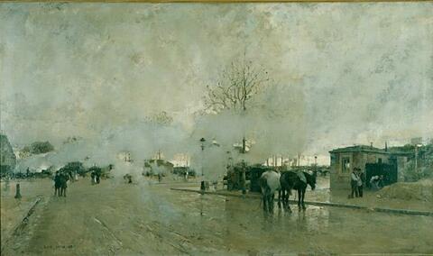 Луиджи Луар. Дым окружной парижской железной дороги (Парижское предместье). 1885