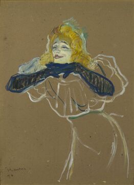 Анри де Тулуз-Лотрек. Певица Иветт Гильбер в момент Исполнения песенки «Linger, Longer, Loo». 1894