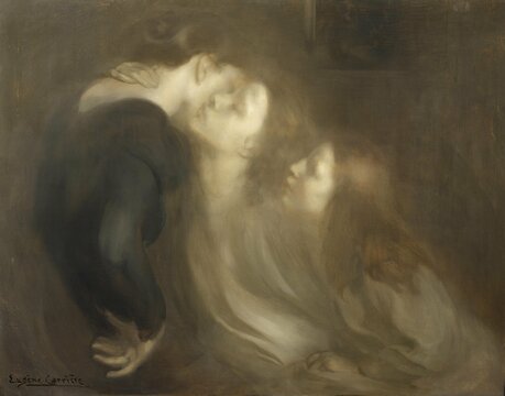 Эжен Каррьер. Поцелуй матери. 1890-е