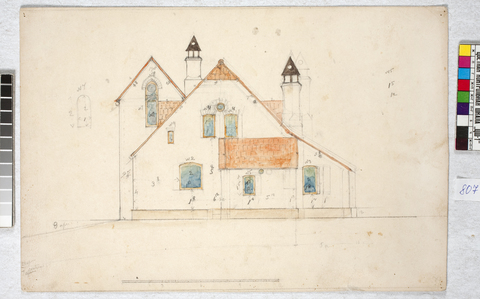 Эскиз фасада мастерской «Аббатство». Начало 1900-х
