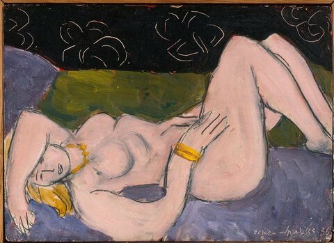 Анри Матисс. «Лежащая обнаженная на фиолетовом фоне»