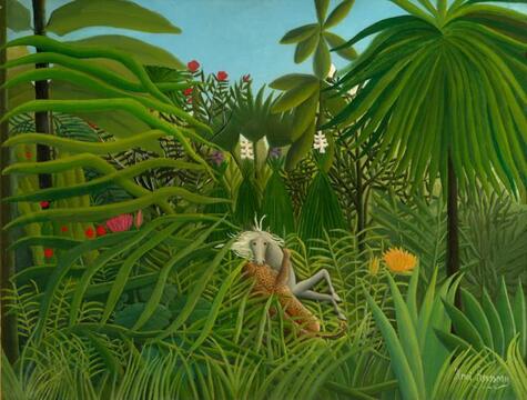 Анри Руссо. Нападение ягуара на лошадь. 1910