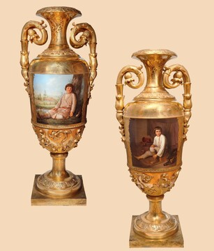 Ваза «Спящий пастушок». По живописному оригиналу Алексея Гавриловича Венецианова 