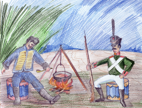 В раздумье у костра