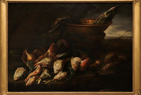 Приписывается Микеланджело дель Кампидольо (Микеле Паче). Натюрморт с осетром