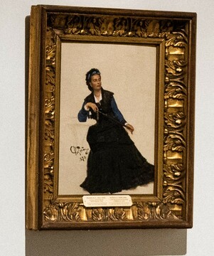 Илья Репин. Дама, играющая зонтиком. 1874. Эскиз к картине «Парижское кафе» (1874–1875, МАГМА)